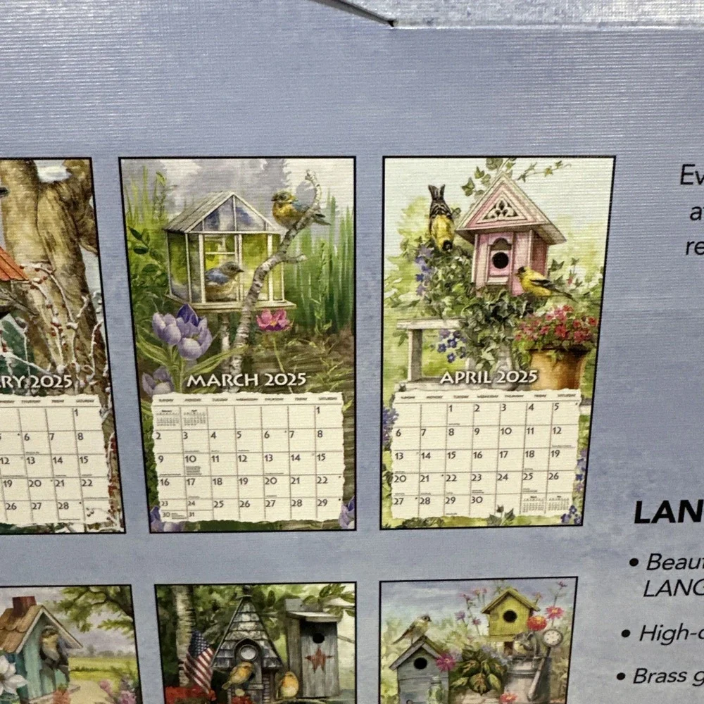 LANG Birdhouses 2025 Wall Calendar‎ Crafting Repurposing Home Decor